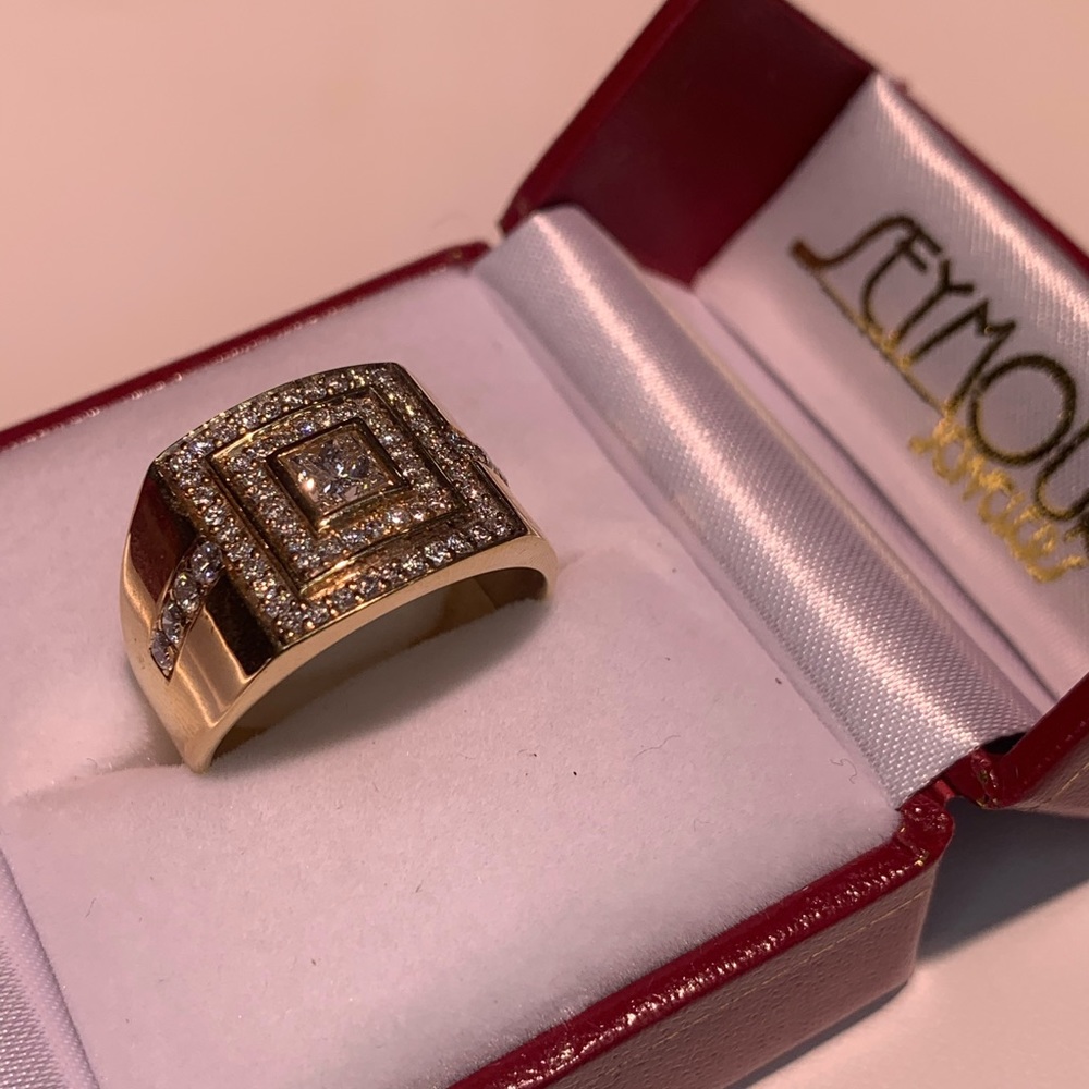 MEN’S DIAMOND 2.00 CARATS 14K YELLOW GOLD RING - Picture 5 of 5